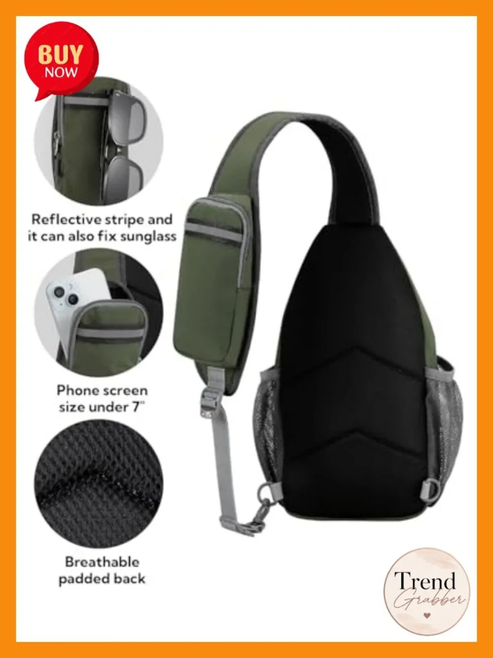 Crossbody Sling Backpack Travel Hiking Daypack with Adjustable Strap